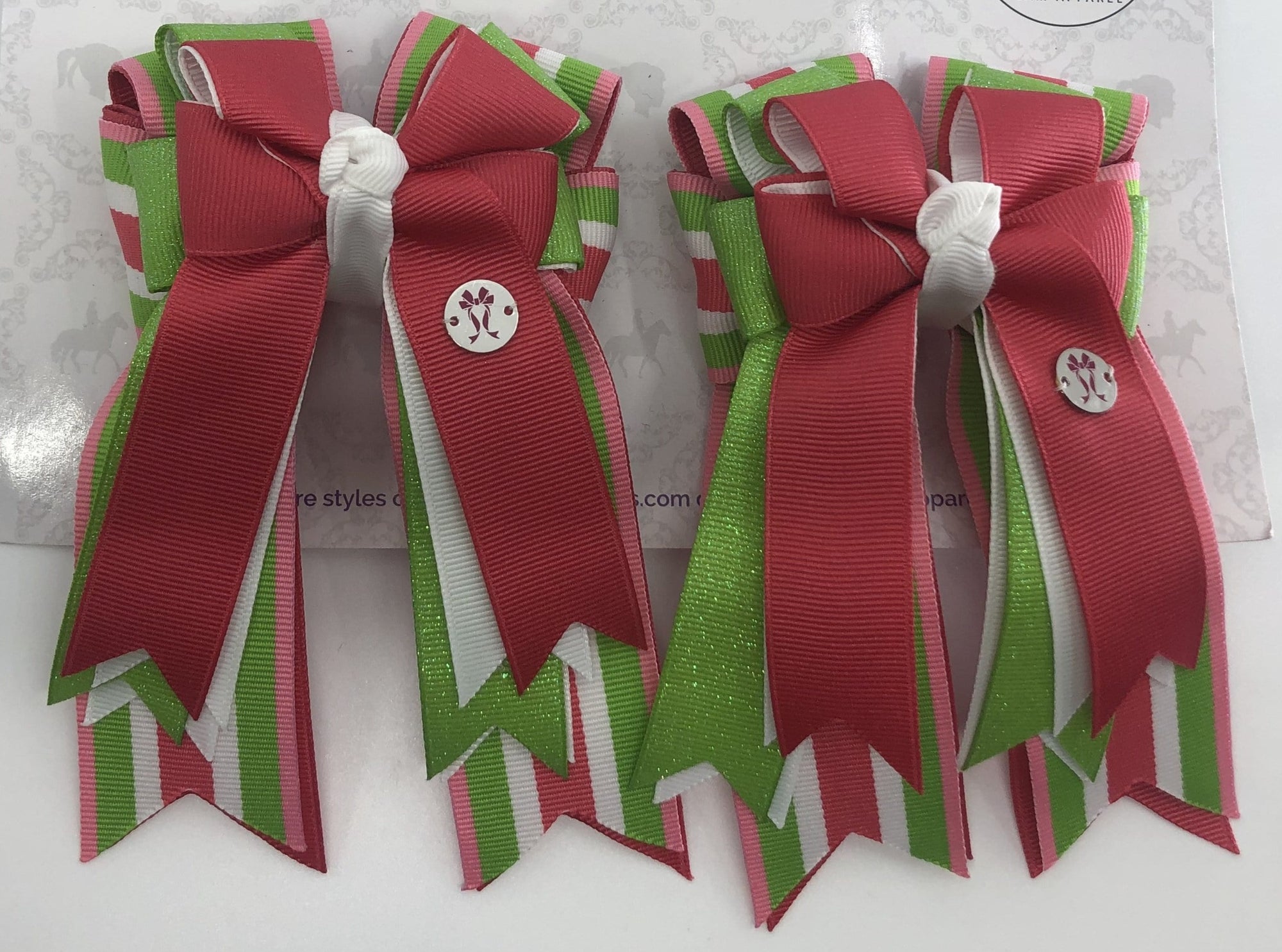 PonyTail Bows 3" Tails Watermelon PonyTail Bows equestrian team apparel online tack store mobile tack store custom farm apparel custom show stable clothing equestrian lifestyle horse show clothing riding clothes PonyTail Bows | Equestrian Hair Accessories horses equestrian tack store