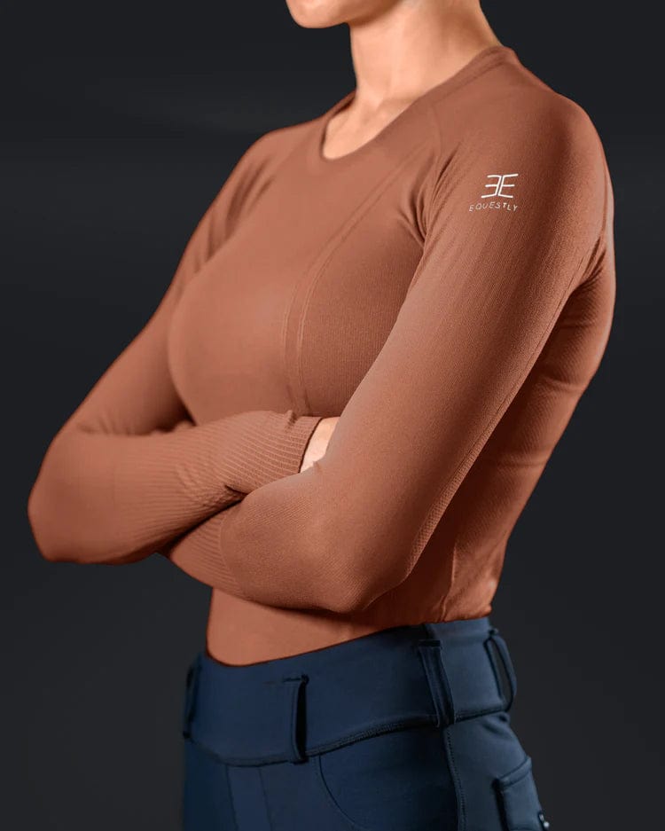 Equestly Women's Shirt Equestly Lux Seamless Top LS - Auburn equestrian team apparel online tack store mobile tack store custom farm apparel custom show stable clothing equestrian lifestyle horse show clothing riding clothes horses equestrian tack store