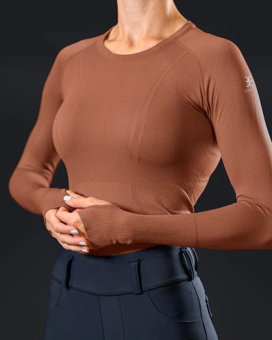 Equestly Women's Shirt Equestly Lux Seamless Top LS - Auburn equestrian team apparel online tack store mobile tack store custom farm apparel custom show stable clothing equestrian lifestyle horse show clothing riding clothes horses equestrian tack store
