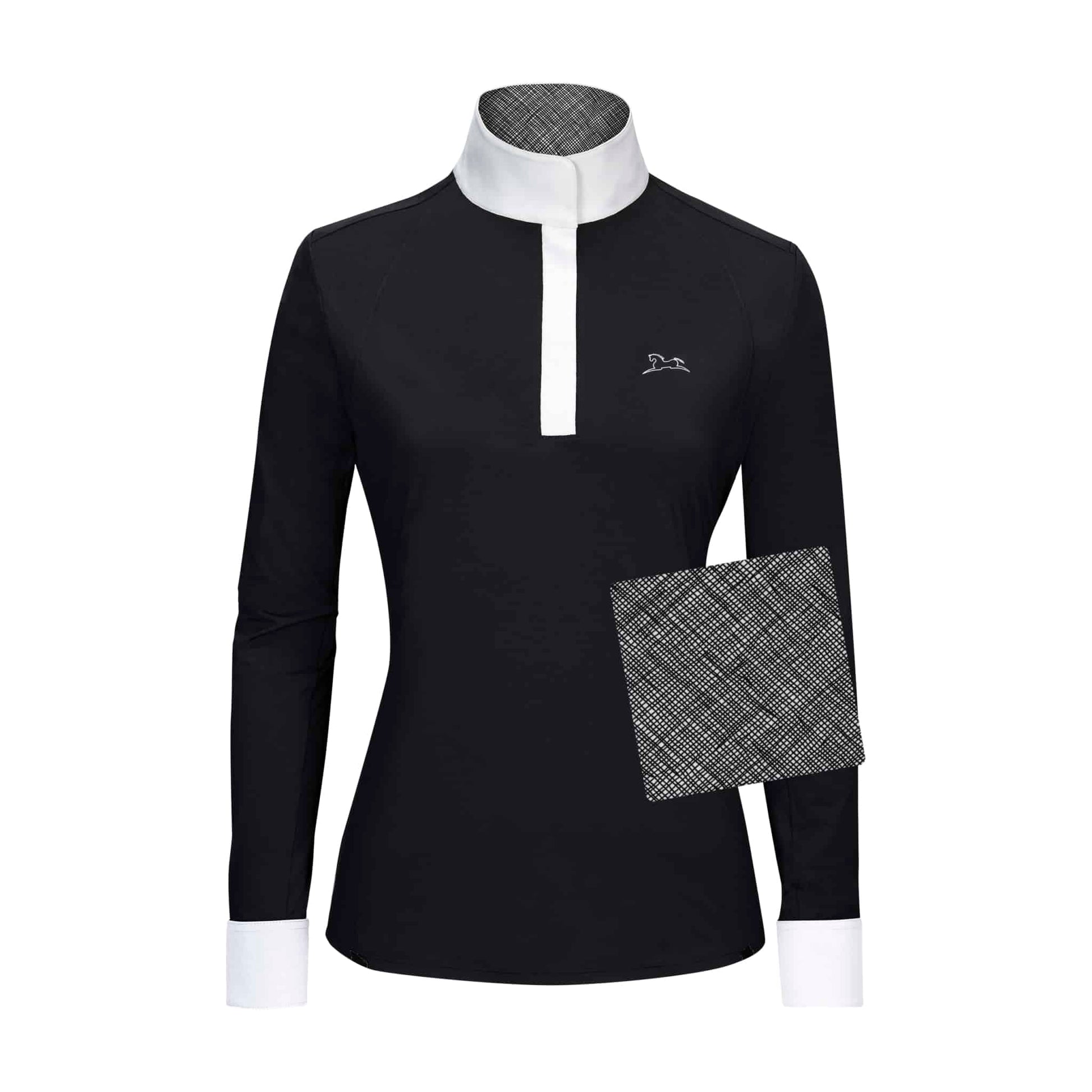 RJ Classics Show Shirt XXS Maddie Show Shirt - Caviar/White equestrian team apparel online tack store mobile tack store custom farm apparel custom show stable clothing equestrian lifestyle horse show clothing riding clothes horses equestrian tack store