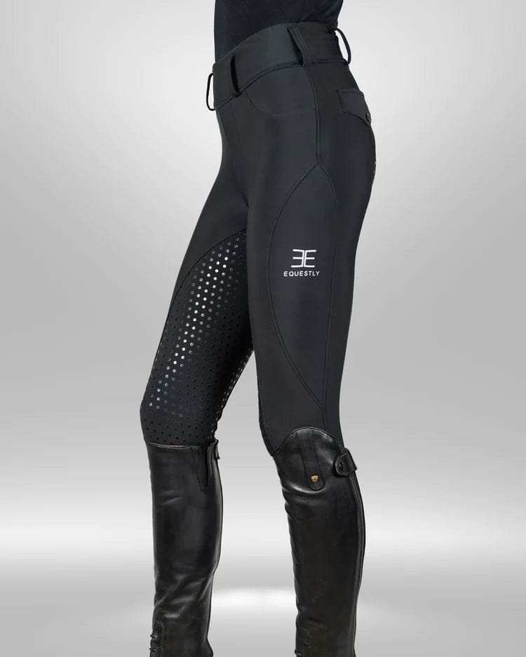 Equestly- Lux GripTEQ Riding Pants Charcoal Blk (Full Seat