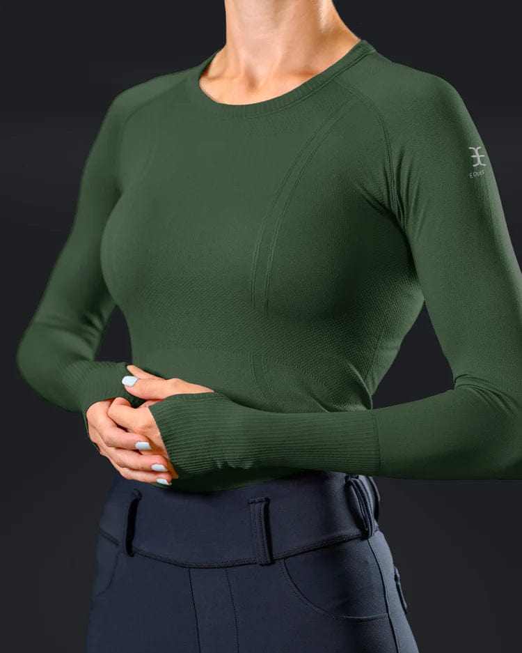 Equestly Women's Shirt Equestly Lux Seamless Top LS - Forest equestrian team apparel online tack store mobile tack store custom farm apparel custom show stable clothing equestrian lifestyle horse show clothing riding clothes horses equestrian tack store
