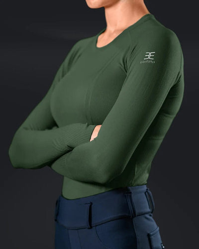 Equestly Women's Shirt Equestly Lux Seamless Top LS - Forest equestrian team apparel online tack store mobile tack store custom farm apparel custom show stable clothing equestrian lifestyle horse show clothing riding clothes horses equestrian tack store
