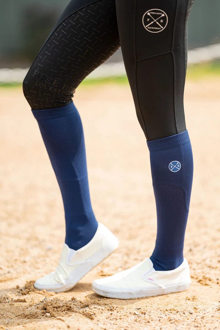 Free Ride Equestrian Socks Free Ride- Navy Logo Patch FR Boot Sock equestrian team apparel online tack store mobile tack store custom farm apparel custom show stable clothing equestrian lifestyle horse show clothing riding clothes horses equestrian tack store