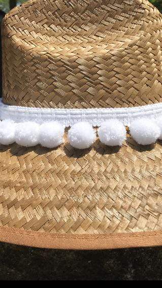 Equestrian Team Apparel Sun Hat one size fits most / white Island Girl Pom Pom Hats equestrian team apparel online tack store mobile tack store custom farm apparel custom show stable clothing equestrian lifestyle horse show clothing riding clothes horses equestrian tack store