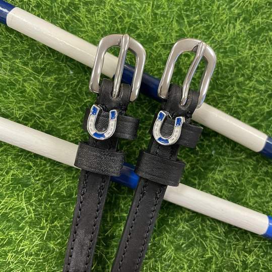 ManeJane Spur Straps Horse Shoe Party Spur Strap Blue/White equestrian team apparel online tack store mobile tack store custom farm apparel custom show stable clothing equestrian lifestyle horse show clothing riding clothes horses equestrian tack store