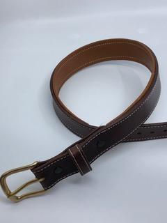 Equestrian Team Apparel Belt Padded Leather Belts - Chocolate Brown/Natural Tan equestrian team apparel online tack store mobile tack store custom farm apparel custom show stable clothing equestrian lifestyle horse show clothing riding clothes horses equestrian tack store