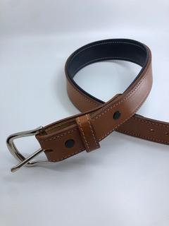 Equestrian Team Apparel Belt Padded Leather Belts - Natural Tan/Navy equestrian team apparel online tack store mobile tack store custom farm apparel custom show stable clothing equestrian lifestyle horse show clothing riding clothes horses equestrian tack store