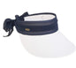 Island Girl Hats white w/navy chiffon bow / Paper Braid Visor with chiffon bow equestrian team apparel online tack store mobile tack store custom farm apparel custom show stable clothing equestrian lifestyle horse show clothing riding clothes horses equestrian tack store