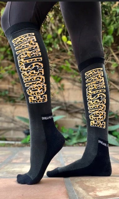 dreamers & schemers Boot Sock Equestrian Cheeta Knit Socks equestrian team apparel online tack store mobile tack store custom farm apparel custom show stable clothing equestrian lifestyle horse show clothing riding clothes horses equestrian tack store
