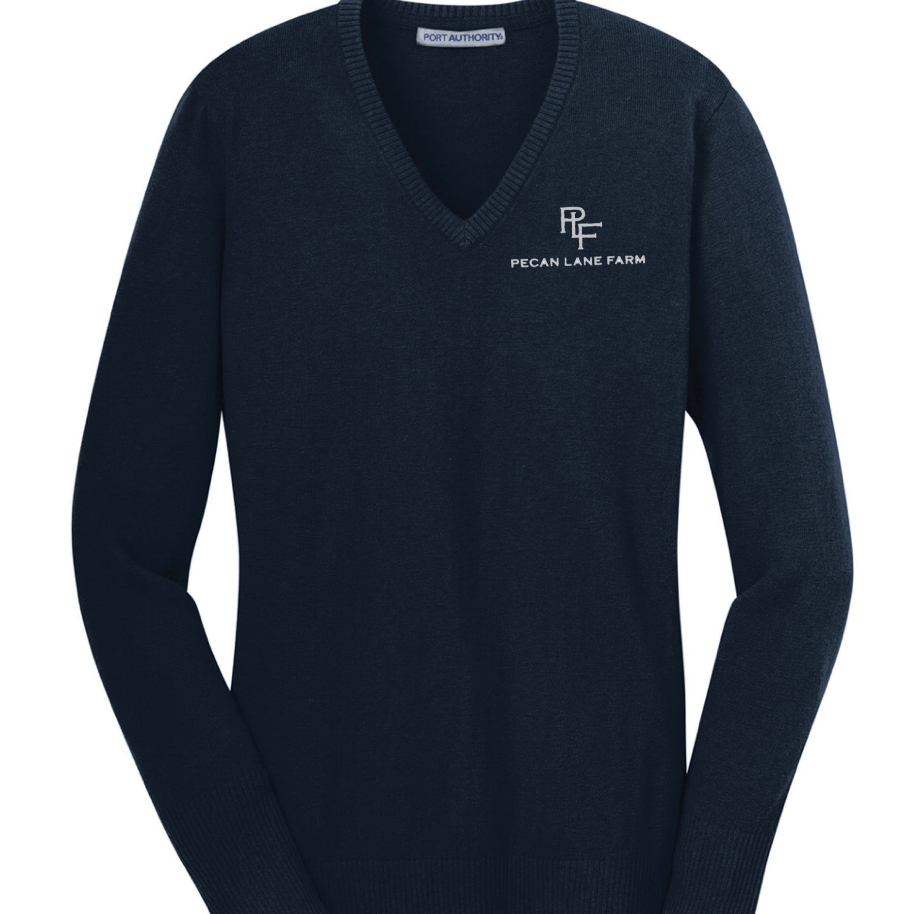 Equestrian Team Apparel Custom Team Shirts Pecan Lane Farm Ladies V Neck Sweater equestrian team apparel online tack store mobile tack store custom farm apparel custom show stable clothing equestrian lifestyle horse show clothing riding clothes horses equestrian tack store