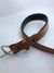 Equestrian Team Apparel Belt Padded Leather Belts - Natural Tan/Black equestrian team apparel online tack store mobile tack store custom farm apparel custom show stable clothing equestrian lifestyle horse show clothing riding clothes horses equestrian tack store