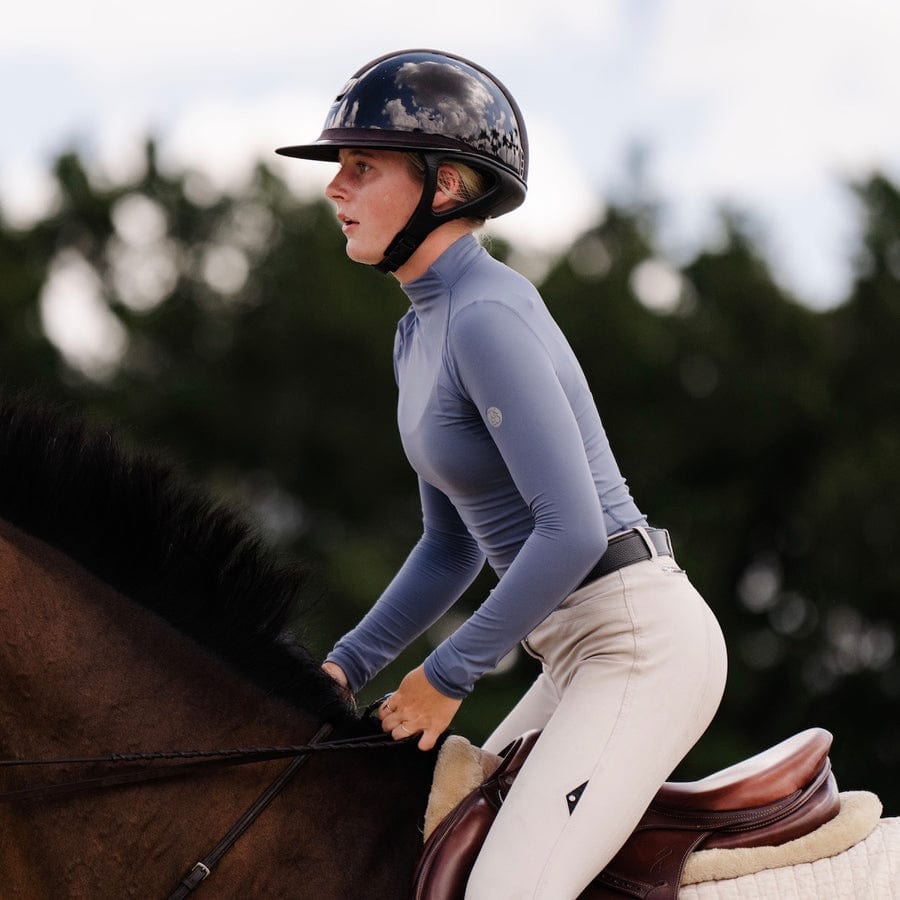 TKEQ Long Sleeve Tech Shirt TKEQ- Chloe High Collar Tech Top LS equestrian team apparel online tack store mobile tack store custom farm apparel custom show stable clothing equestrian lifestyle horse show clothing riding clothes horses equestrian tack store