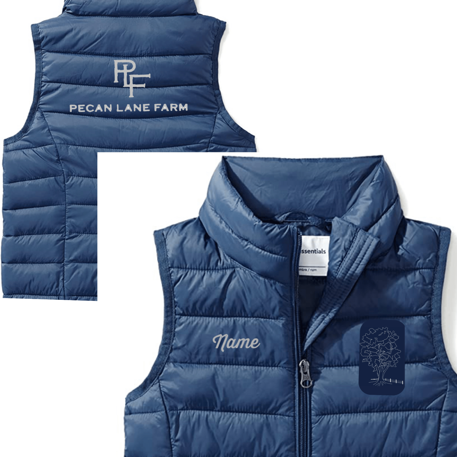 Equestrian Team Apparel Custom Team Jackets Ladies and Youth Pecan Lane Farm Puffer Vest equestrian team apparel online tack store mobile tack store custom farm apparel custom show stable clothing equestrian lifestyle horse show clothing riding clothes horses equestrian tack store