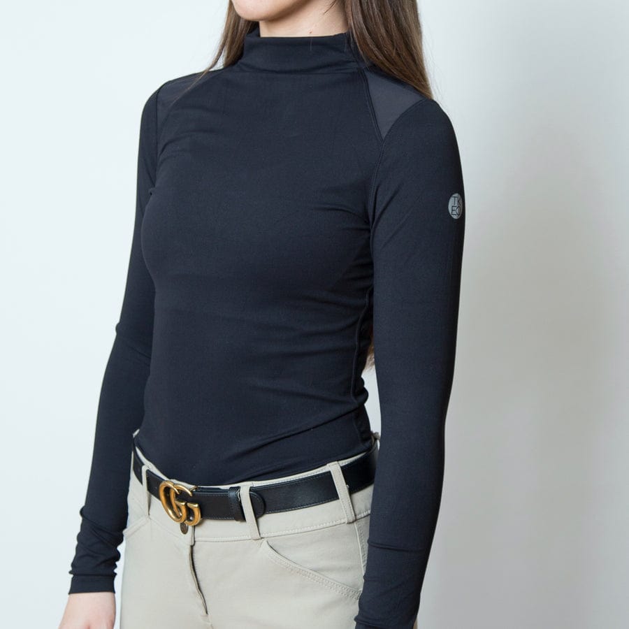 TKEQ Long Sleeve Tech Shirt TKEQ- Chloe High Collar Tech Top LS equestrian team apparel online tack store mobile tack store custom farm apparel custom show stable clothing equestrian lifestyle horse show clothing riding clothes horses equestrian tack store