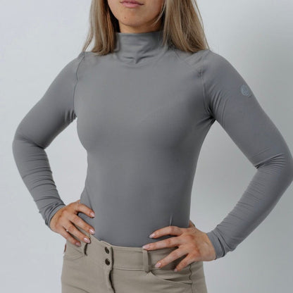 TKEQ Long Sleeve Tech Shirt TKEQ- Chloe High Collar Tech Top LS equestrian team apparel online tack store mobile tack store custom farm apparel custom show stable clothing equestrian lifestyle horse show clothing riding clothes horses equestrian tack store