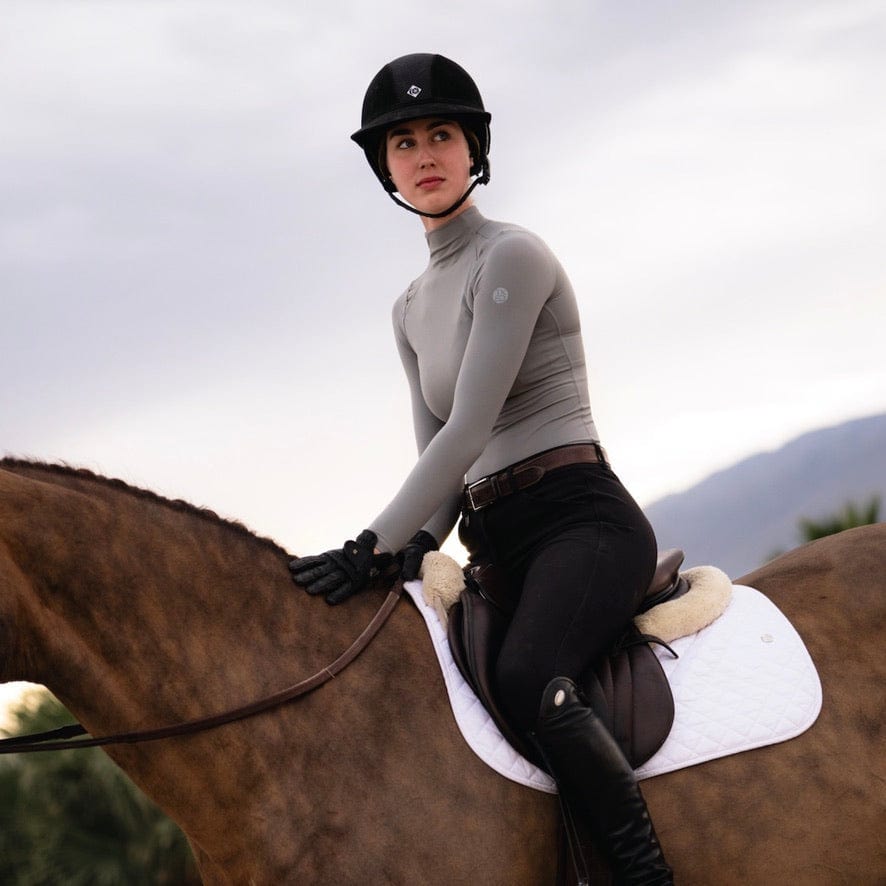 TKEQ Long Sleeve Tech Shirt TKEQ- Chloe High Collar Tech Top LS equestrian team apparel online tack store mobile tack store custom farm apparel custom show stable clothing equestrian lifestyle horse show clothing riding clothes horses equestrian tack store