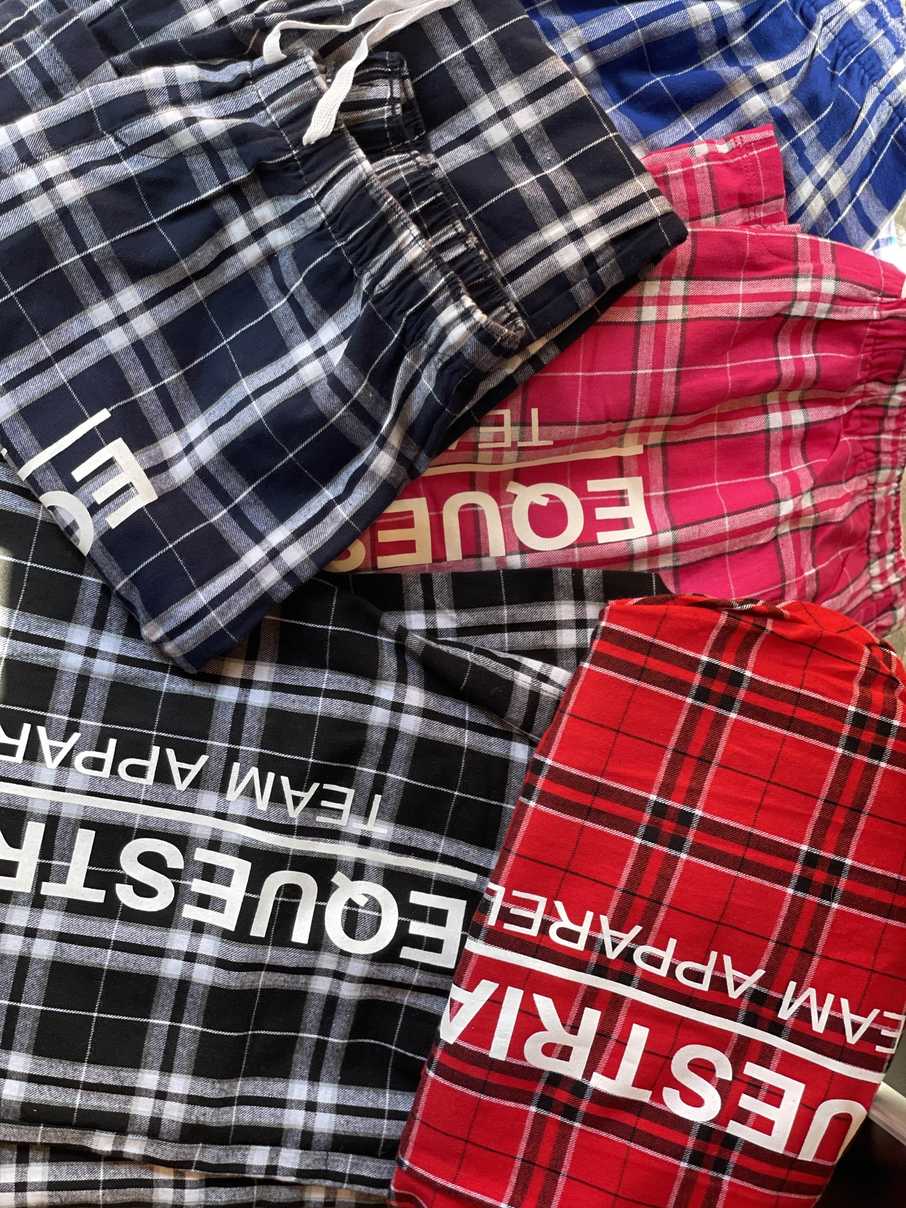 Equestrian Team Apparel- Plaid Flannel Sweat Pants (ETA Logo) Xs / Pink