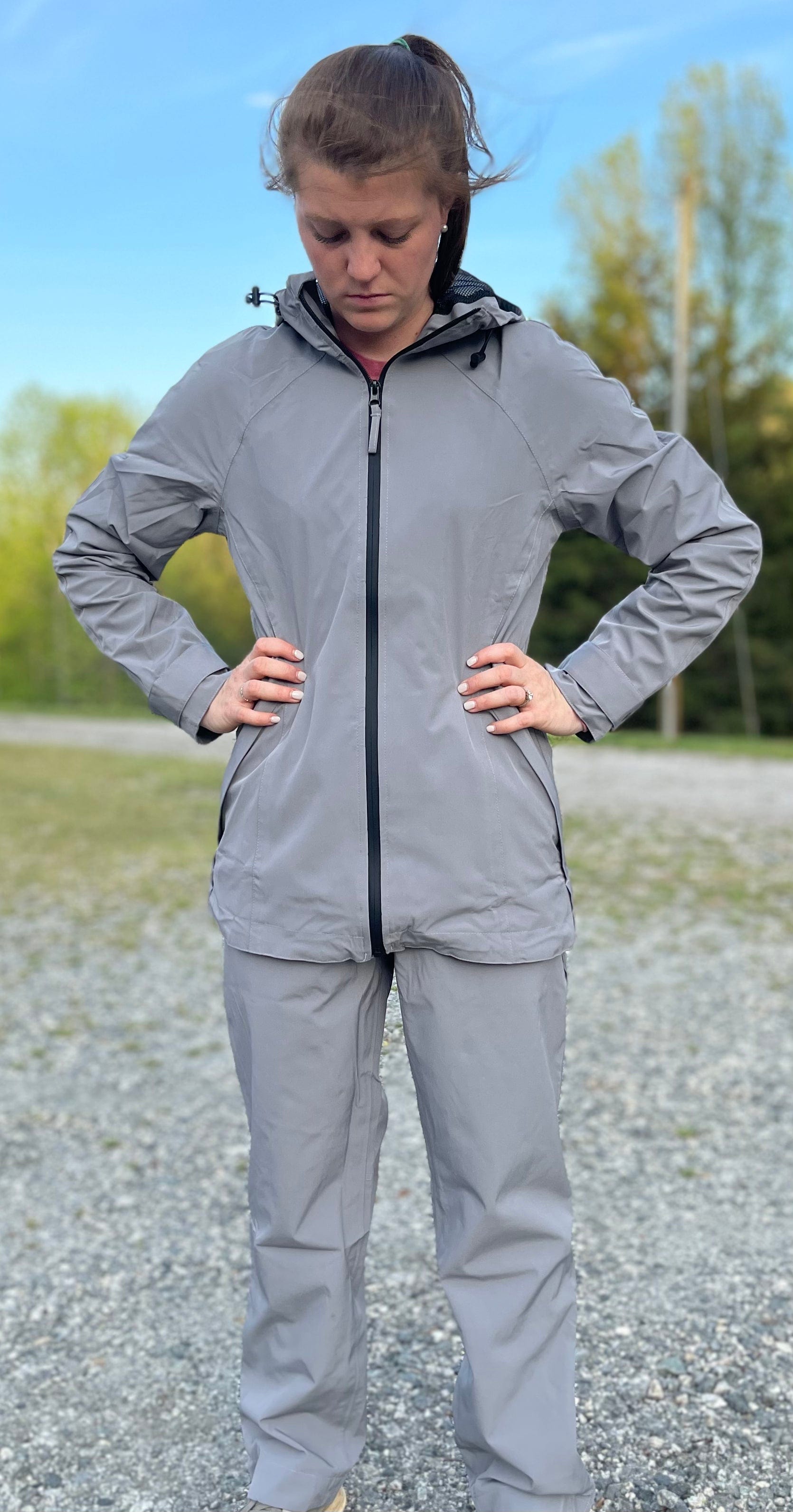 Grey waterproof best sale coat