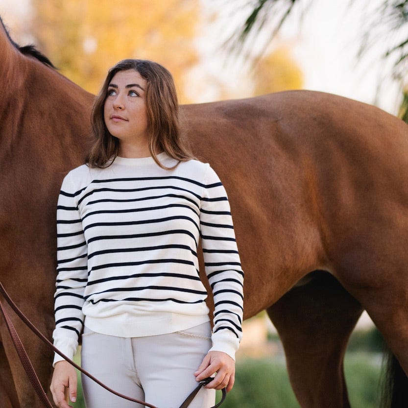 TKEQ TKEQ- Sweater Essential Stripe Crewneck equestrian team apparel online tack store mobile tack store custom farm apparel custom show stable clothing equestrian lifestyle horse show clothing riding clothes horses equestrian tack store