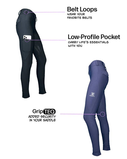 Equestly Women's pants Equestly Lux GripTEQ Riding Pants - Charcoal equestrian team apparel online tack store mobile tack store custom farm apparel custom show stable clothing equestrian lifestyle horse show clothing riding clothes horses equestrian tack store