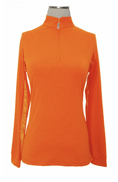 EIS Sunshirt EIS Orange Womens Long Sleeve equestrian team apparel online tack store mobile tack store custom farm apparel custom show stable clothing equestrian lifestyle horse show clothing riding clothes Wear a flattering sunshirt when you ride | made in the USA horses equestrian tack store