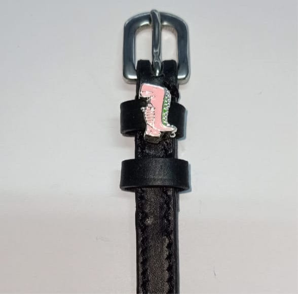 ManeJane Black Spur Straps Pink Dinosaur Spur Straps equestrian team apparel online tack store mobile tack store custom farm apparel custom show stable clothing equestrian lifestyle horse show clothing riding clothes horses equestrian tack store