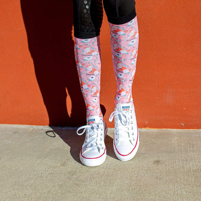 dreamers & schemers Boot Sock Pretty In Pink Original Boot Socks equestrian team apparel online tack store mobile tack store custom farm apparel custom show stable clothing equestrian lifestyle horse show clothing riding clothes Pretty In Pink Original Boot Socks | Equestrians Rock horses equestrian tack store