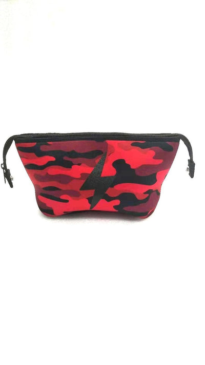 Haute Shore Bags Red Camo/ Black Bolt Erin Cosmetic Case equestrian team apparel online tack store mobile tack store custom farm apparel custom show stable clothing equestrian lifestyle horse show clothing riding clothes horses equestrian tack store