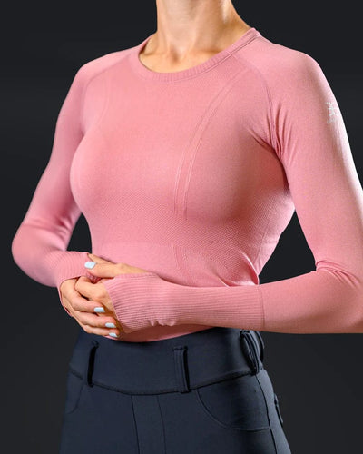 Equestly Women's Shirt Equestly Lux Seamless Top LS - Rose equestrian team apparel online tack store mobile tack store custom farm apparel custom show stable clothing equestrian lifestyle horse show clothing riding clothes horses equestrian tack store