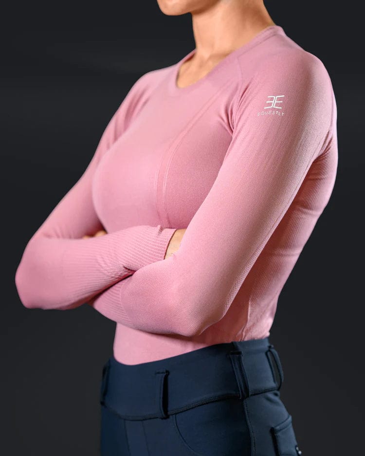 Equestly Women's Shirt Equestly Lux Seamless Top LS - Rose equestrian team apparel online tack store mobile tack store custom farm apparel custom show stable clothing equestrian lifestyle horse show clothing riding clothes horses equestrian tack store