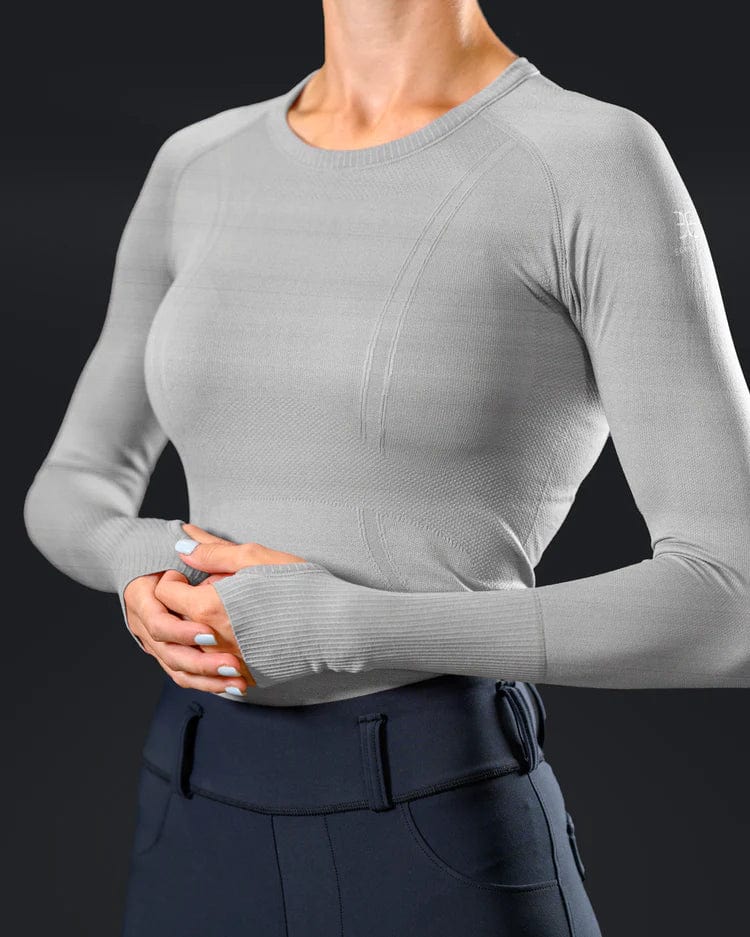 Equestly Women's Shirt Equestly Lux Seamless Top LS - Slate equestrian team apparel online tack store mobile tack store custom farm apparel custom show stable clothing equestrian lifestyle horse show clothing riding clothes horses equestrian tack store