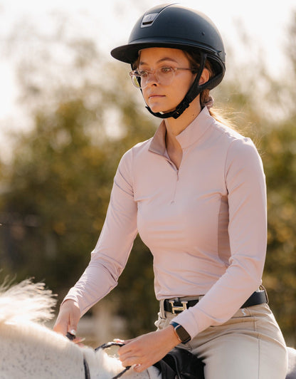 TKEQ Women's Shirt TKEQ Quinn Lite Long Sleeve Competition Shirt- Blush equestrian team apparel online tack store mobile tack store custom farm apparel custom show stable clothing equestrian lifestyle horse show clothing riding clothes horses equestrian tack store