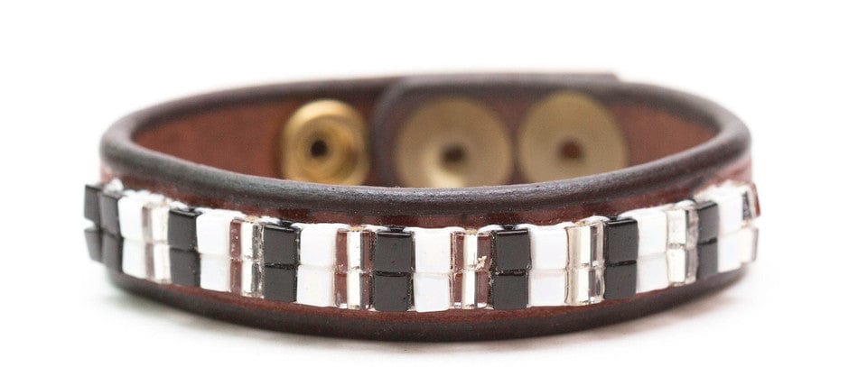 Equestrian Team Apparel Accessory Just Fur Fun Leather Bracelet-Tuxedo equestrian team apparel online tack store mobile tack store custom farm apparel custom show stable clothing equestrian lifestyle horse show clothing riding clothes horses equestrian tack store