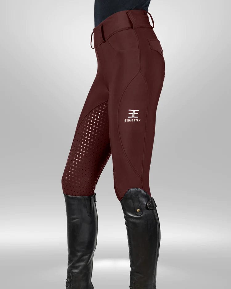 Equestly- Lux GripTEQ Riding Pants Wine - Equestrian Team Apparel